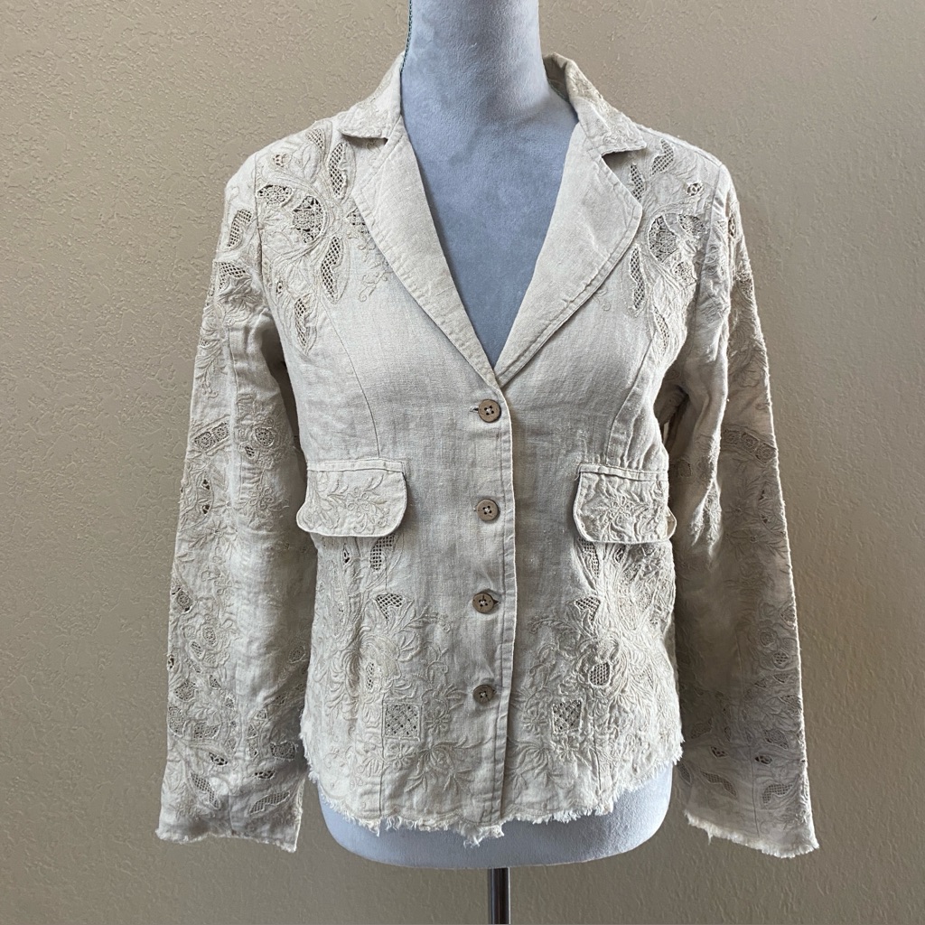 Nwt Sundance Tan Lace Detail Jacket S